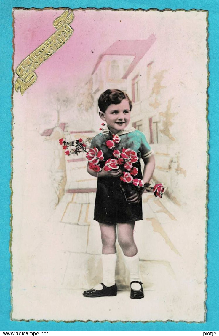 * Fantaisie - Fantasy - Fantasie (Enfant - Child - Kind) * (J.C. 20) Happy Birthday, Fleurs, Flowers, Roses, Old - Ritratti