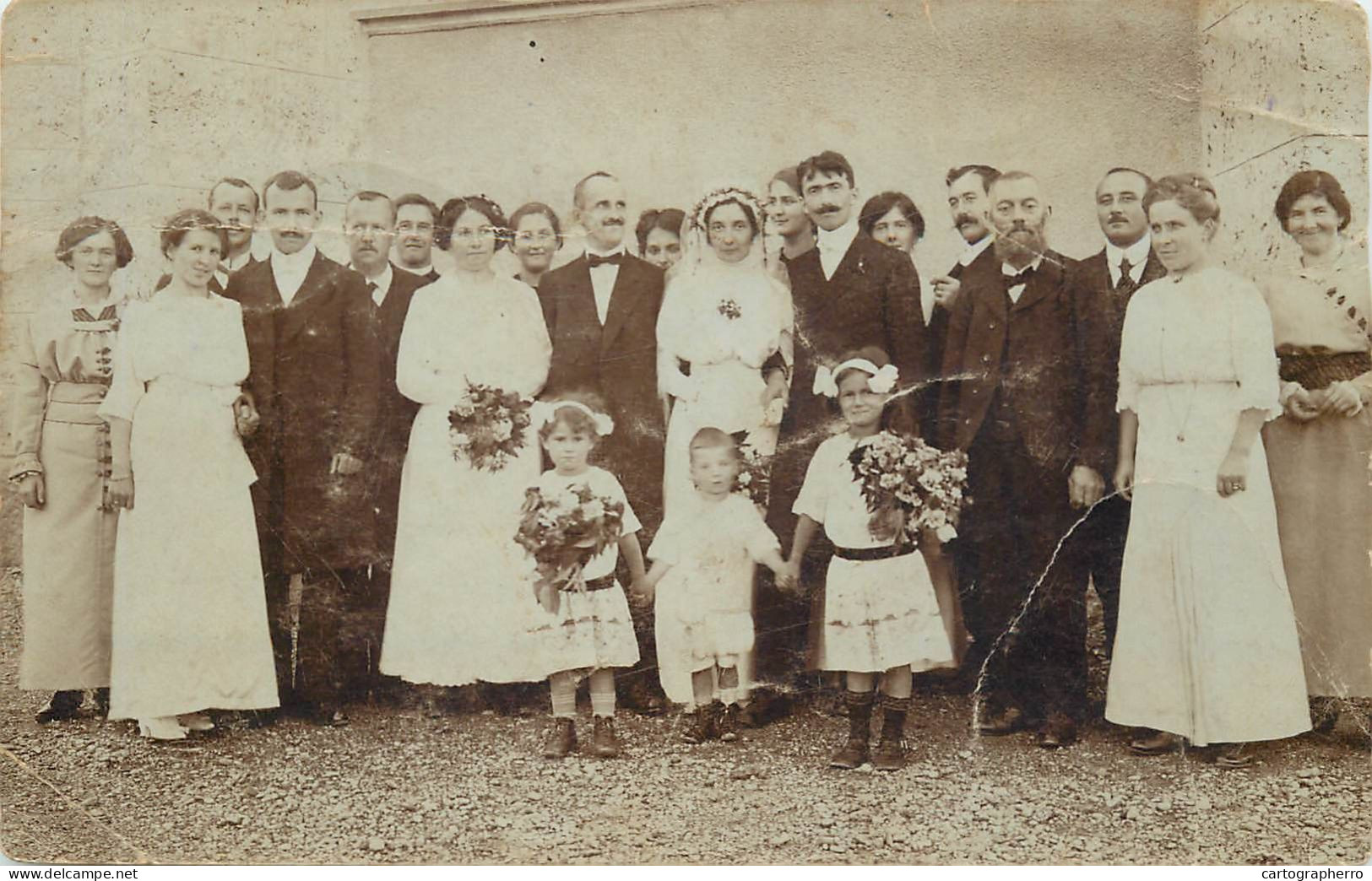 Annonymous Persons Souvenir Photo Social History Portraits & Scenes Wedding Party Bride Groom - Fotografie