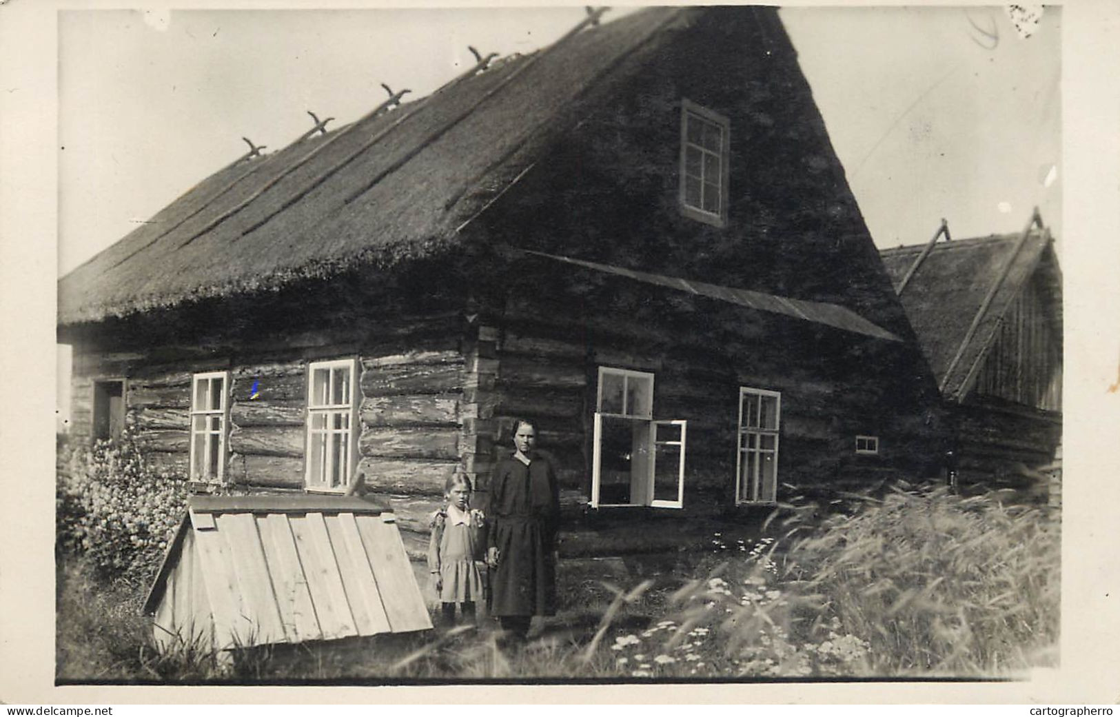 Annonymous Persons Souvenir Photo Social History Portraits & Scenes Mother And Girl Braided Hair Chalet - Photographie