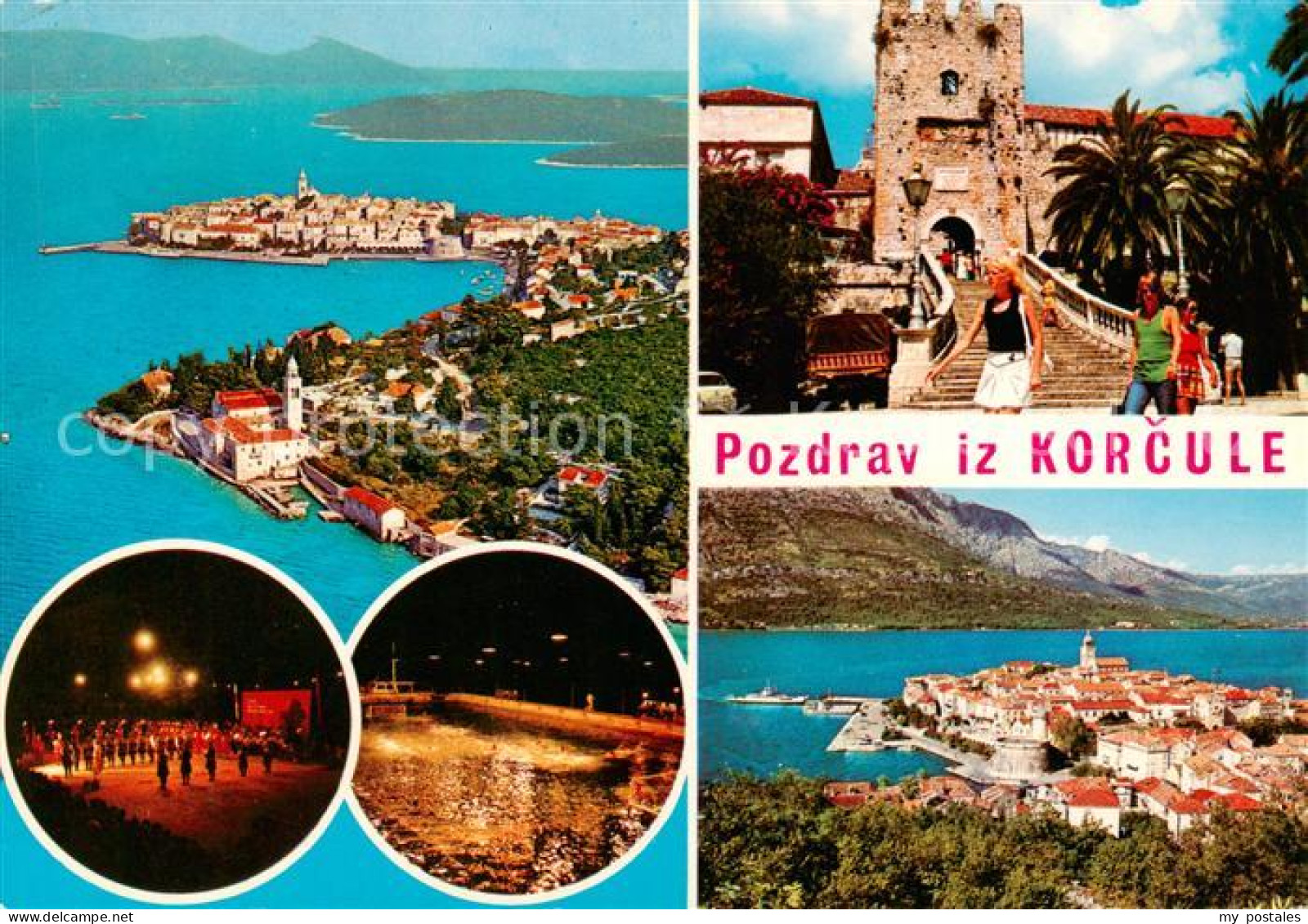 73861049 Korcula Curzola Croatia Fliegeraufnahme Schloss Panorama  - Croatie