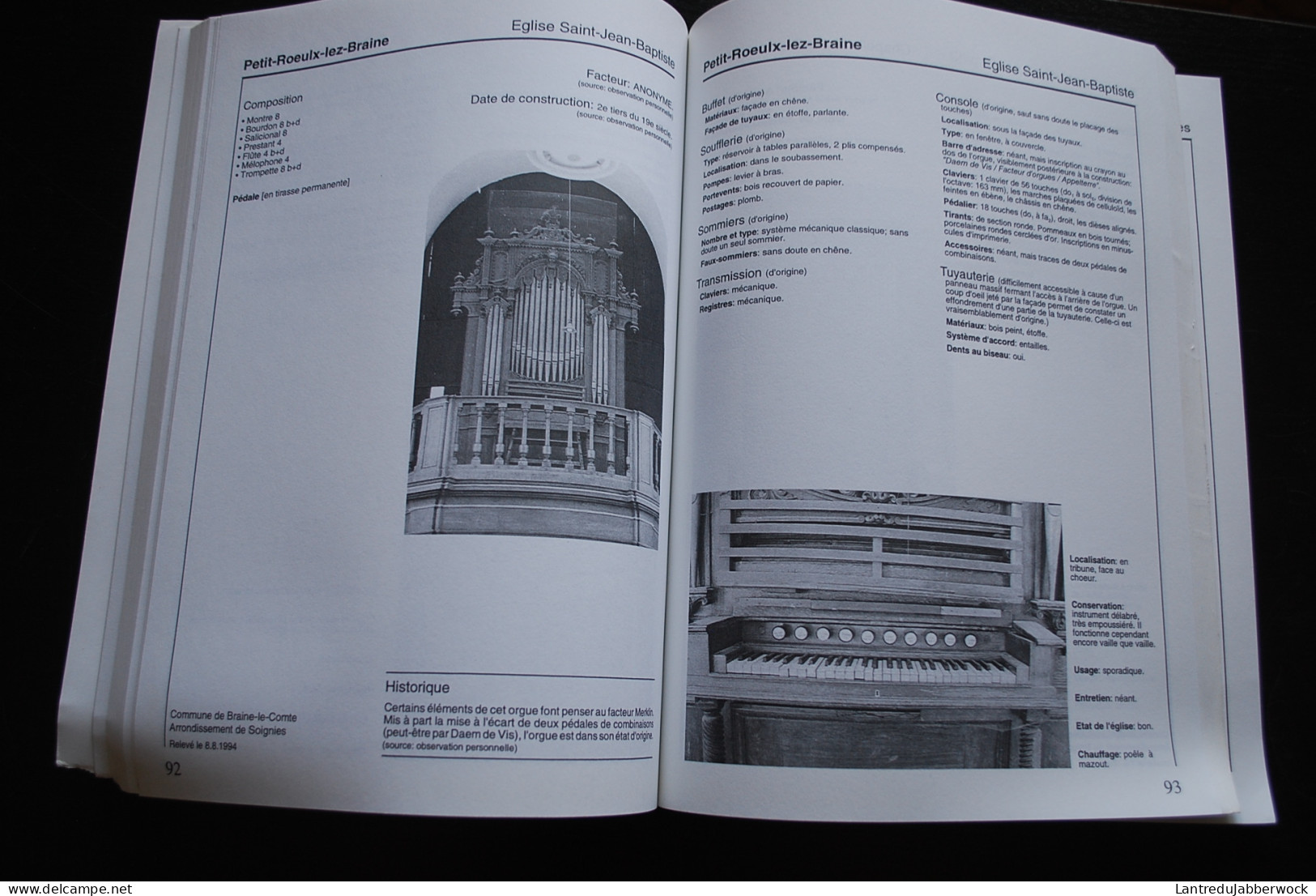 Inventaires Thématiques Orgues De Wallonie Volume 2 Province De Hainaut Arrondissement De Soignies Thuin Régionalisme - Belgique