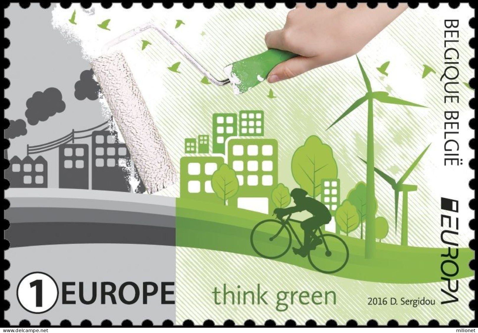 SALE!!! BELGIUM BÉLGICA BELGIQUE 2016 EUROPA CEPT Think Green Stamp MNH ** - 2016