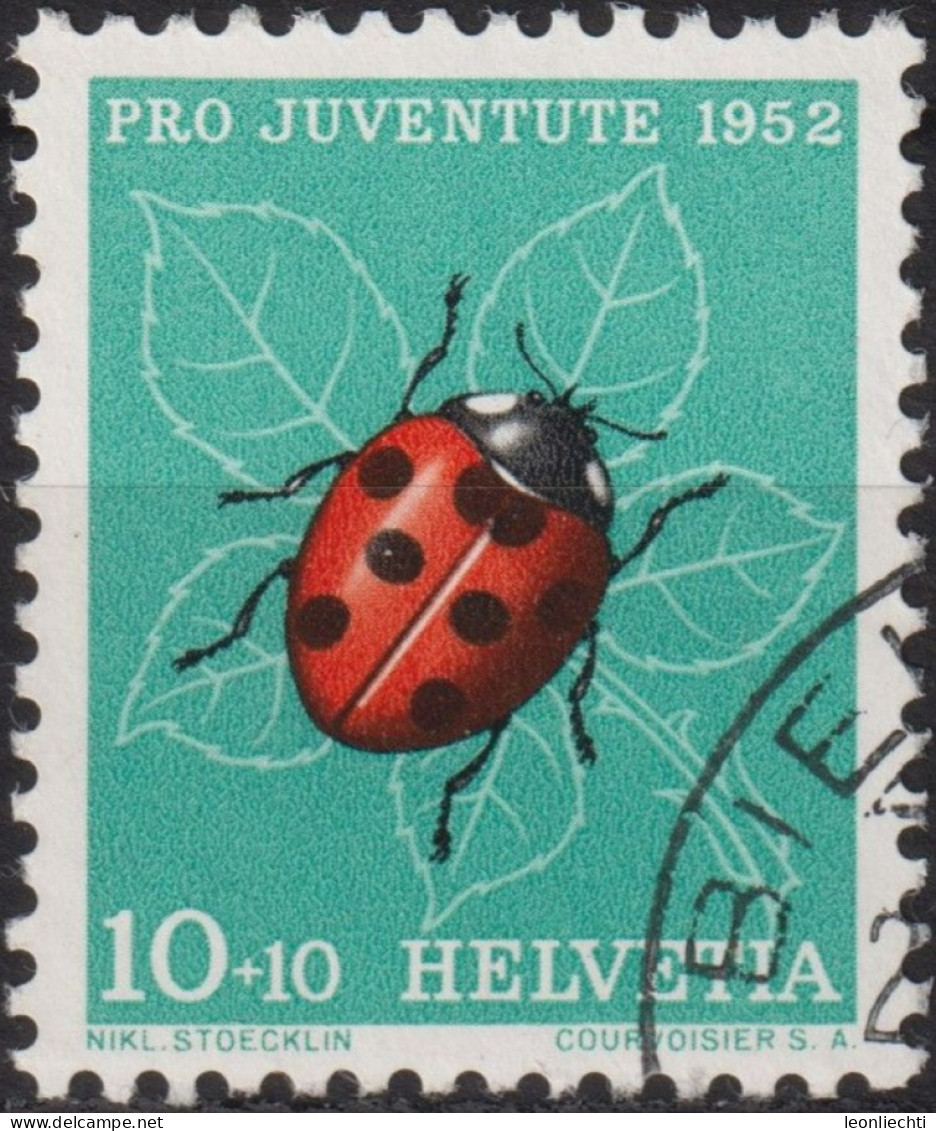 1952 Schweiz Pro Juventute ° Zum:CH J144,Yt:CH 527, Mi:CH 576, Marienkäfer, Insekten - Gebruikt