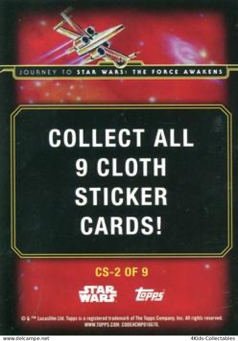 2015 Topps STAR WARS Journey To The Force Awakens "Cloth Stickers" CS-2 Rey - Star Wars