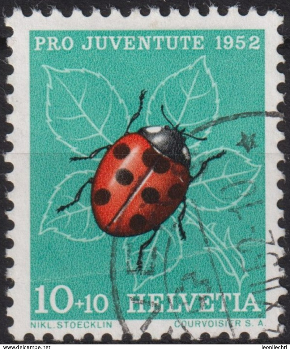 1952 Schweiz Pro Juventute ° Zum:CH J144,Yt:CH 527, Mi:CH 576, Marienkäfer, Insekten - Gebruikt