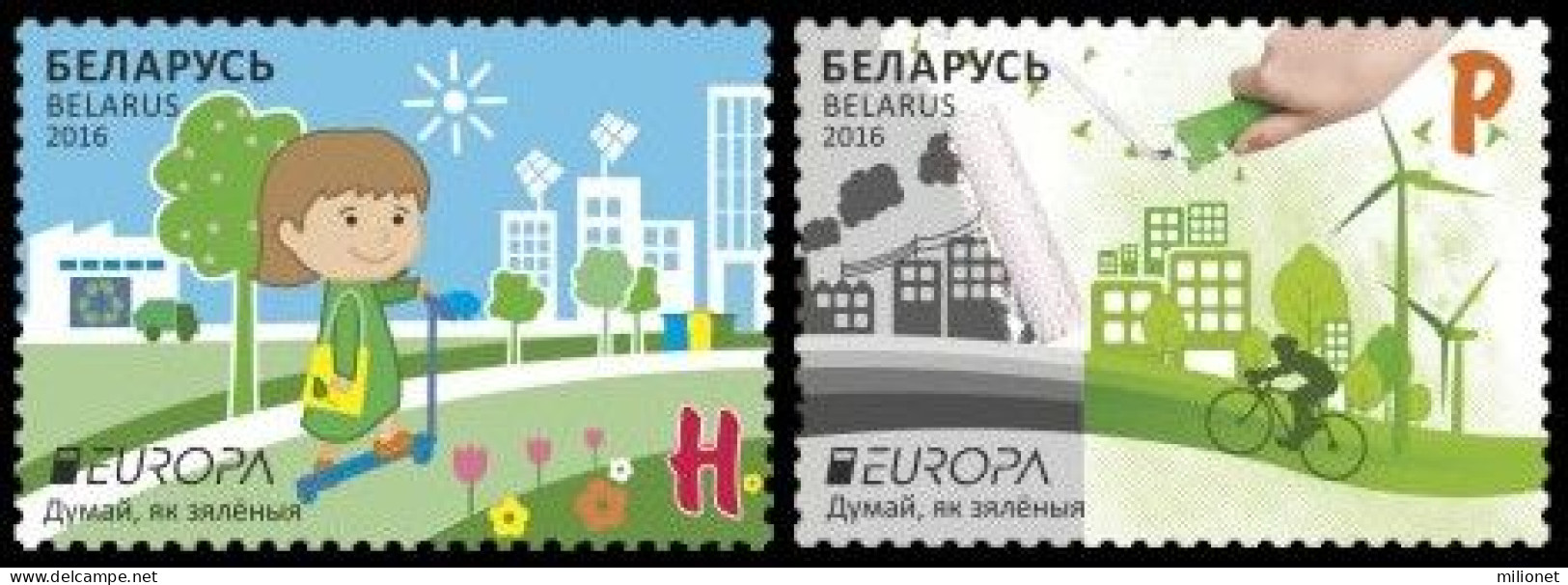 SALE!!! BELARUS BIELORRUSIA BIELORRUSSIE WEISSRUSSLAND 2016 EUROPA CEPT Think Green 2 Stamps Set MNH ** - 2016