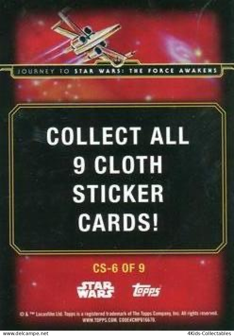 2015 Topps STAR WARS Journey To The Force Awakens "Cloth Stickers" CS-6 Kylo Ren - Star Wars