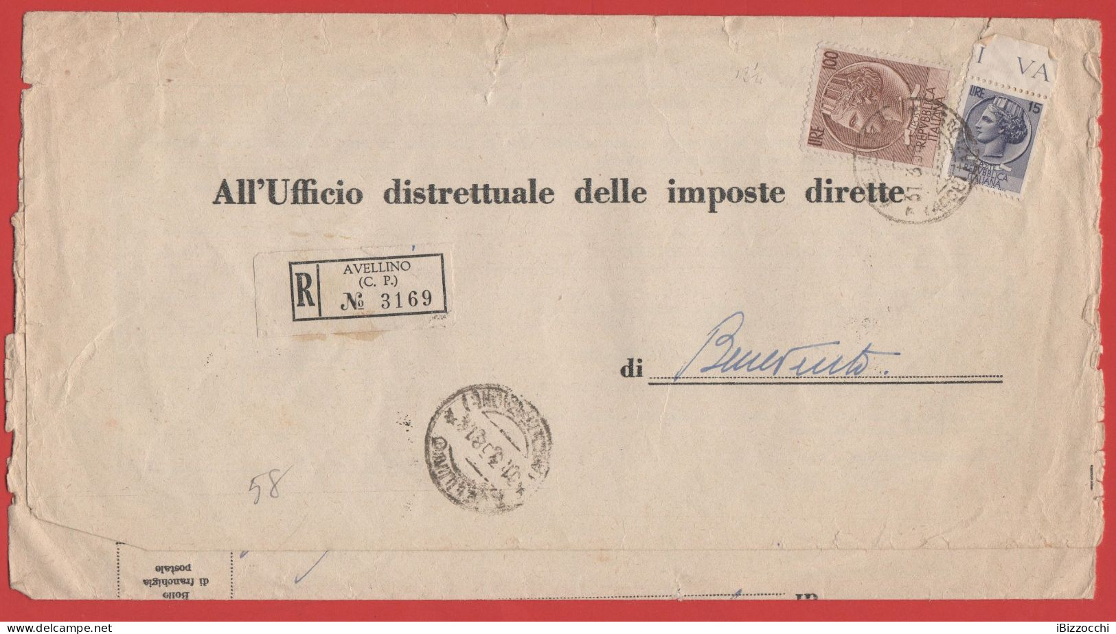 ITALIA - Storia Postale Repubblica - 1959 - 100 Antica Moneta Siracusana + 15 Antica Moneta Siracusana - RACCOMANDATA - - 1946-60: Storia Postale