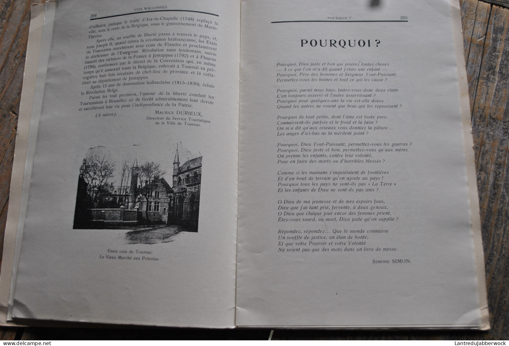 VOIX WALLONNES N°5 1935 Tournai Régionalisme Gustave Camus Roman La Rose D'Enghien (Moulinasse) Geo Libbrecht - Belgien