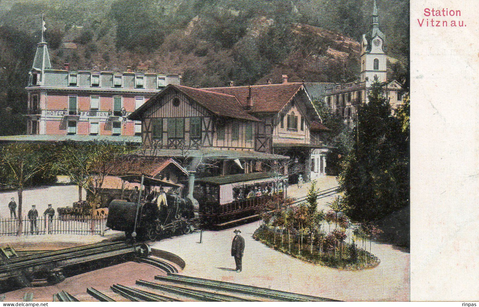 (Suisse) VITZNAU Station Rigi Bahn  Train Railway Chemin De Fer (bc) - Vitznau