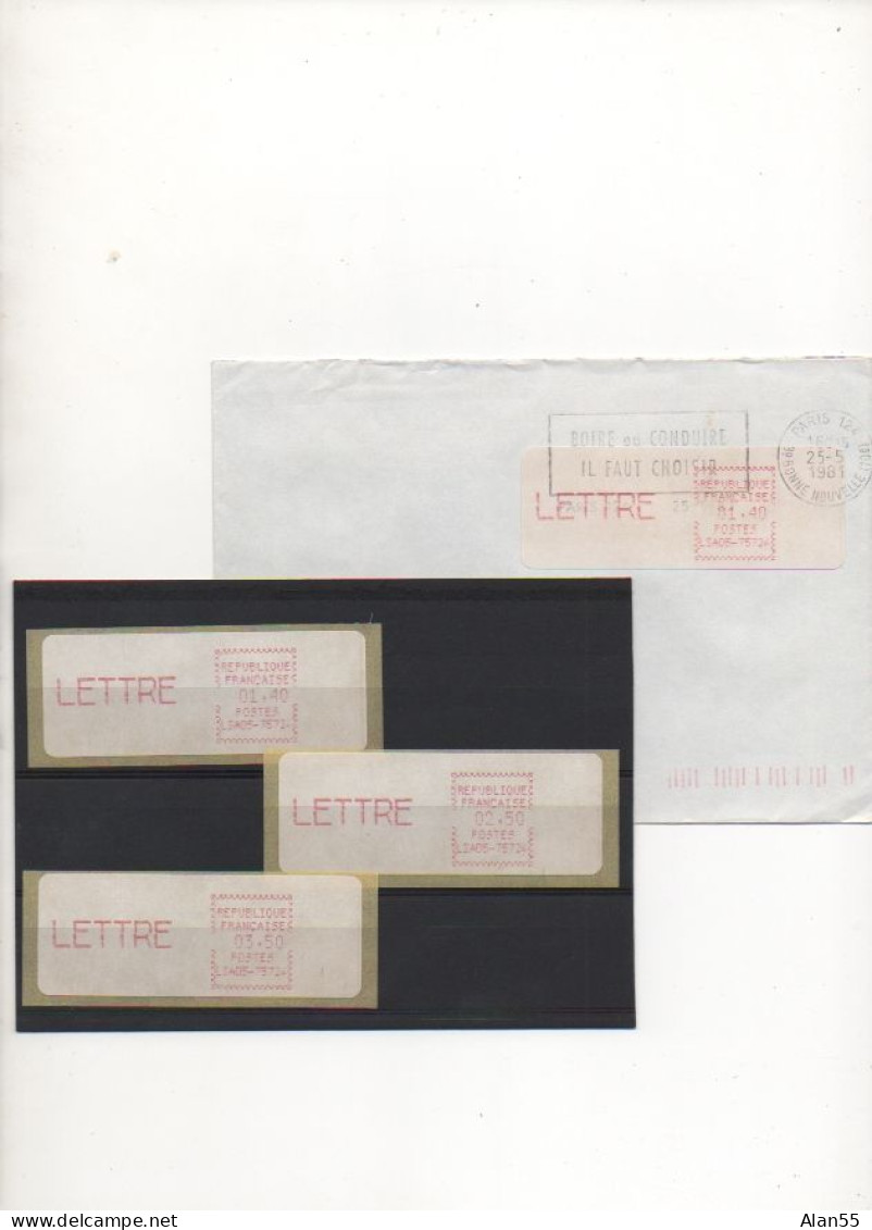 FRANCE.1981.LSA05-PC 75724.Type 3. TROIS VIGNETTES (NEUVES) + UNE LETTRE (CIRCULE) - 1981-84 LS & LSA Prototypen