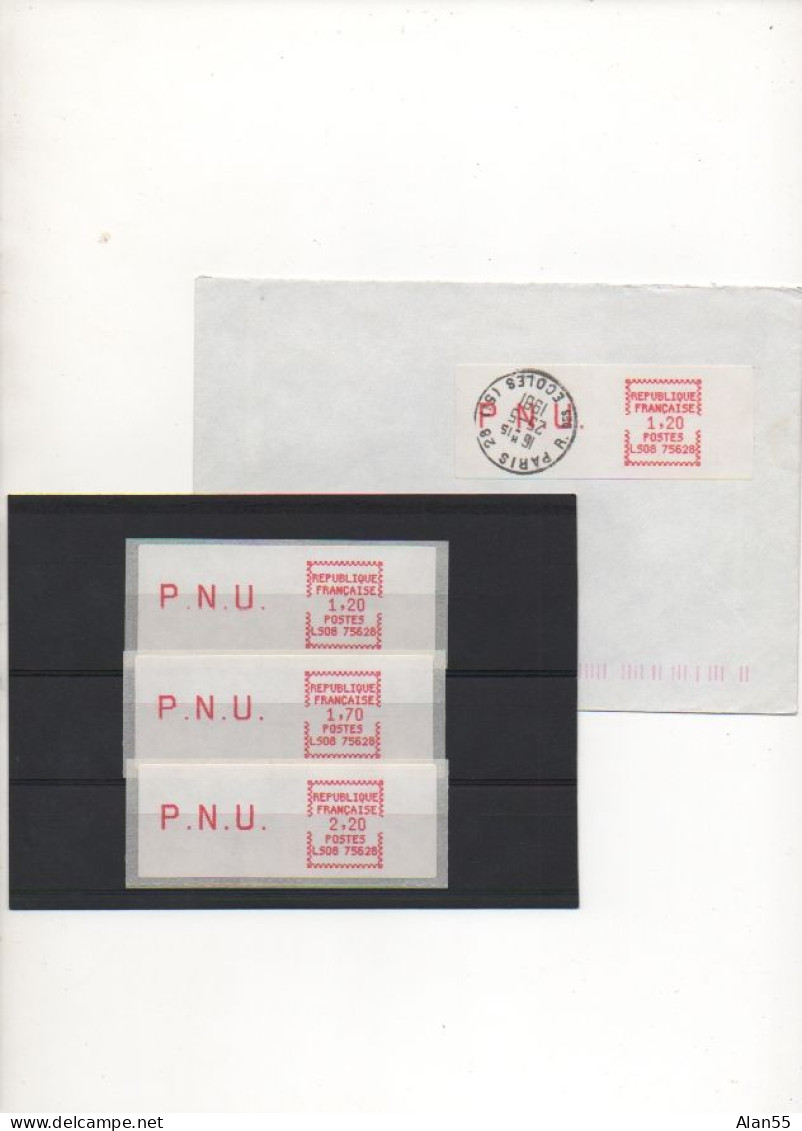 FRANCE .1981.LS08-75628.Type 4.  TROIS VIGNETTES (NEUVES) + 1 LETTRE (CIRCULE) - 1981-84 Types « LS » & « LSA » (prototypes)