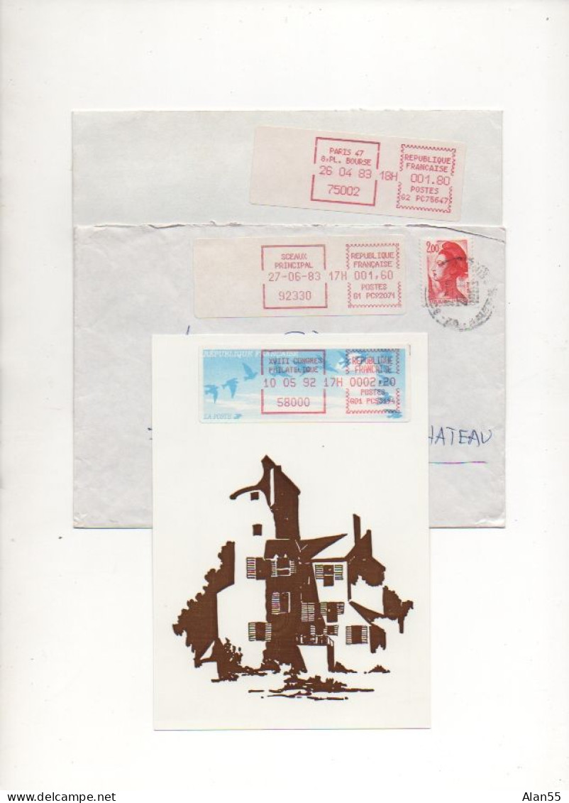 FRANCE.1983-1992. DEUX LETTRES + 1 CARTE. G1. G2. CONGRES PHIL.NEVERS. - Andere & Zonder Classificatie