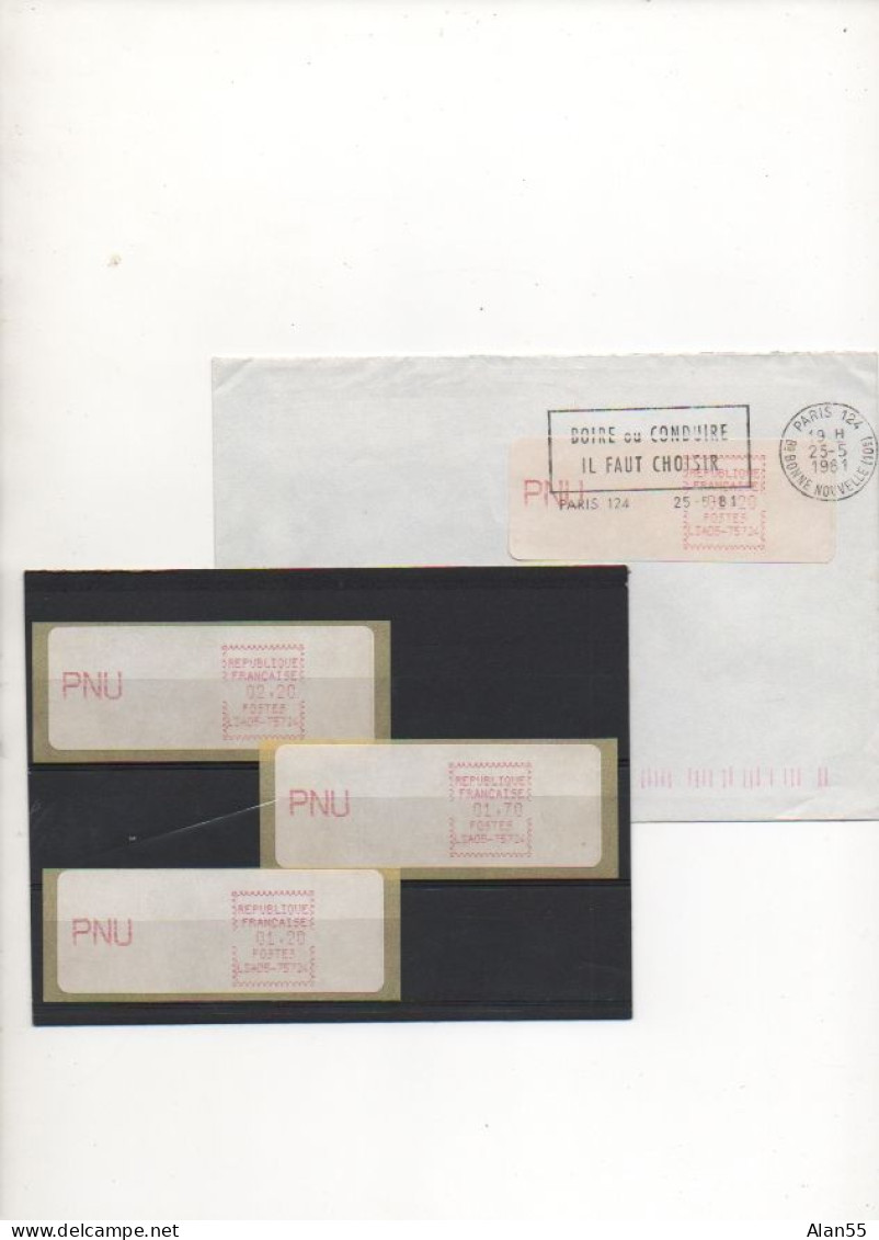 FRANCE. 1981.LSA05-PC 75724.Type 3. TROIS VIGNETTES (NEUVES) + UNE LETTRE (CIRCULE) VARIETE. - 1981-84 LS & LSA Prototypen