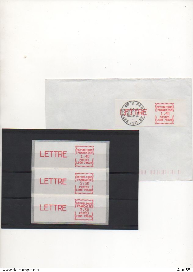 FRANCE.1981.LS08 75628.Type 4. TROIS VIGNETTES (NEUVES) + 1 LETTRE (CIRCULE). VARIETE.LS08. - 1981-84 LS & LSA Prototypen