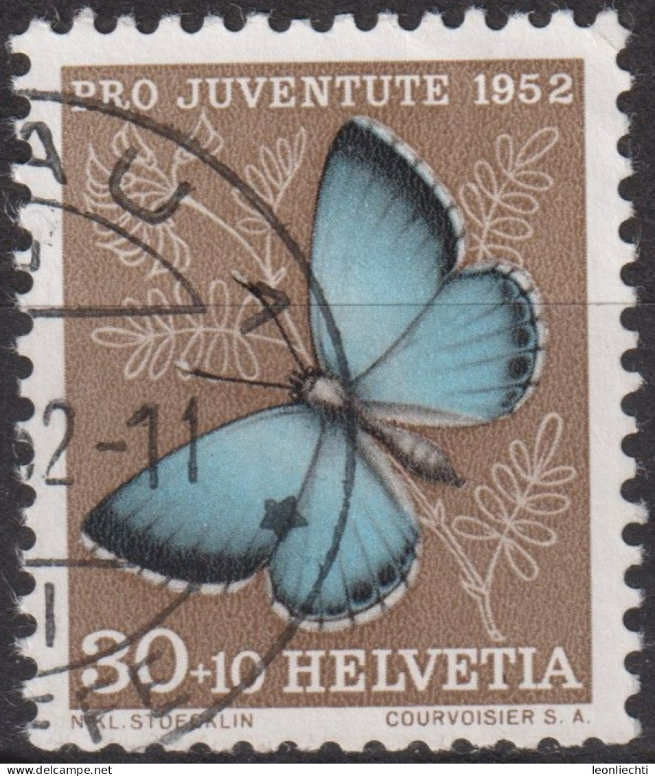 1952 Schweiz Pro Juventute ° Zum:CH J146,Yt:CH 529, Mi:CH 578, Silbergrauer Bläuling, Schmetterling, Insekten - Oblitérés