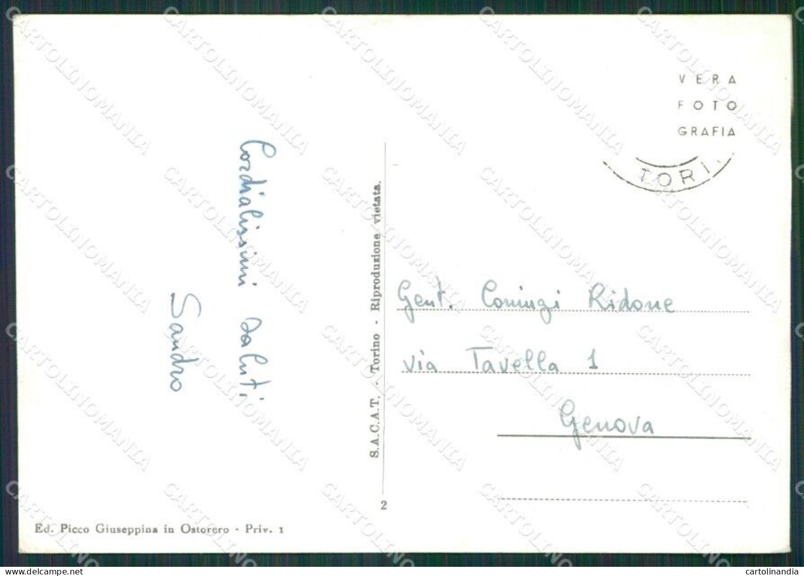 Torino Coazze Foto FG Cartolina KB1992 - Altri & Non Classificati