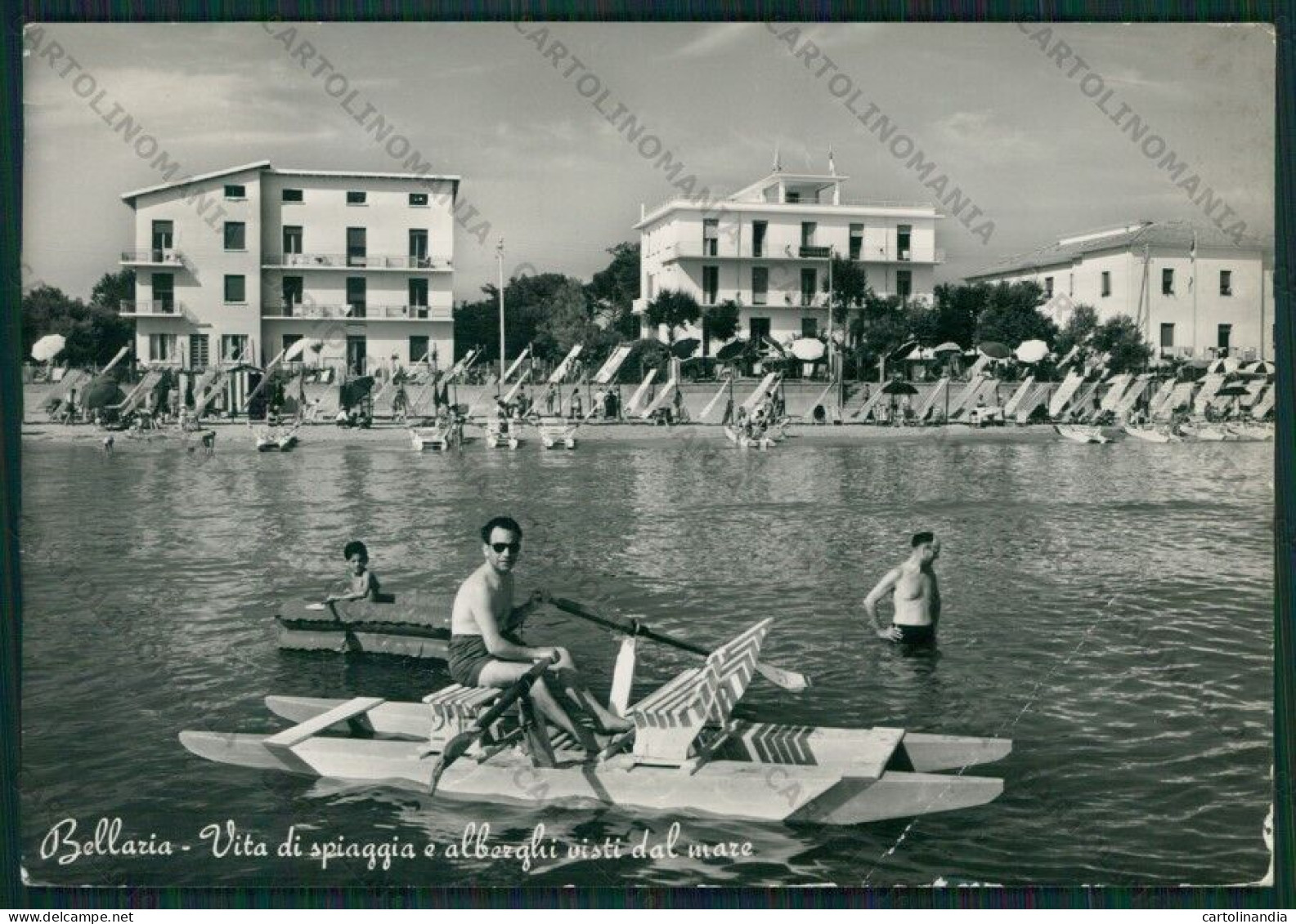 Rimini Bellaria PIEGA Foto FG Cartolina KB1103 - Rimini