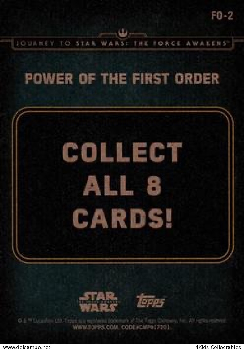 2015 Topps STAR WARS Journey To The Force Awakens "Power Of The First Order" FO-2 Captain Phasma - Star Wars