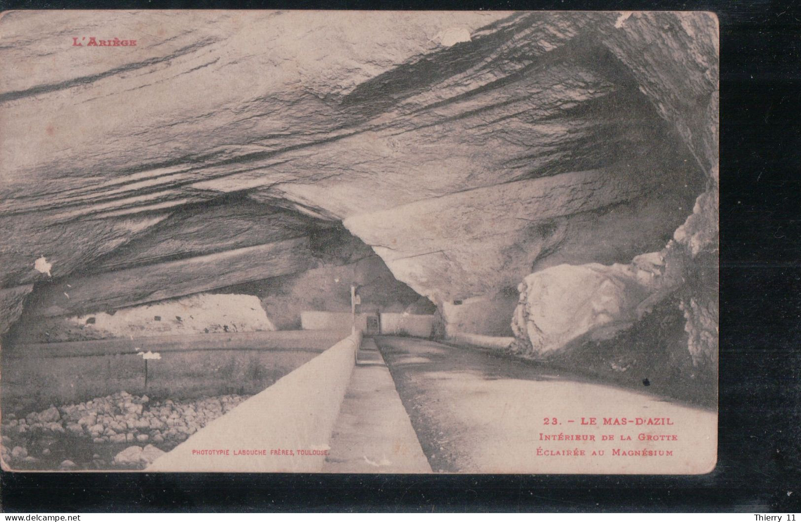 Cpa 09 Le Mas D'Azil Intérieur De La Grotte éclairée Au Magnésium - Autres & Non Classés