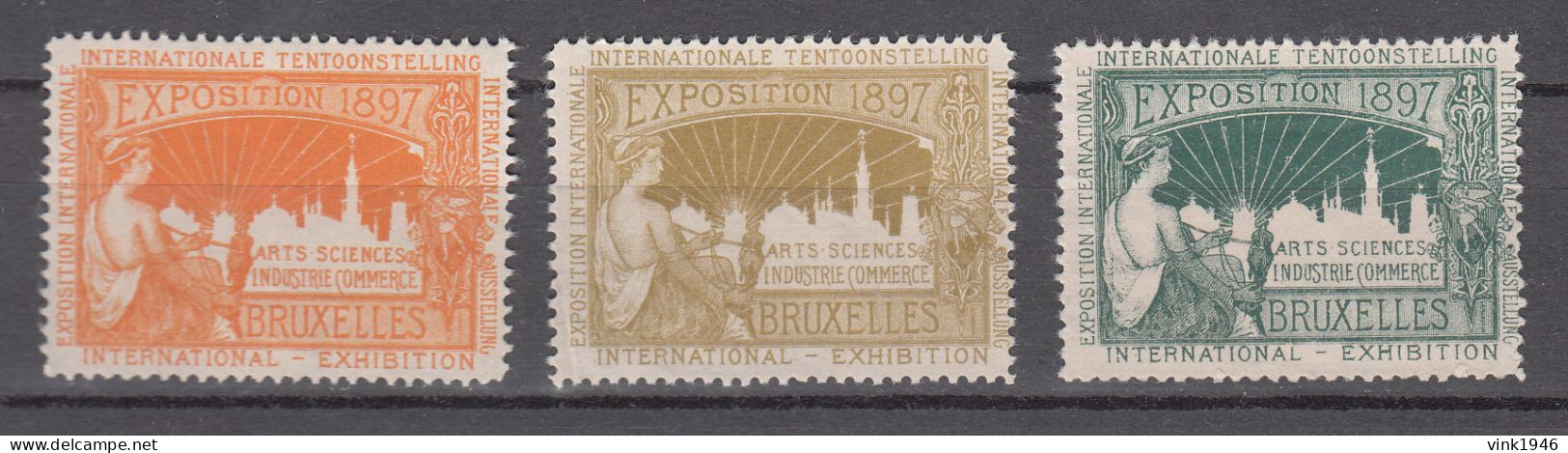 Vignetten Bruxelles Exposition 1897,3V,MNH/Postfris(A4993) - Etichette Di Fantasia