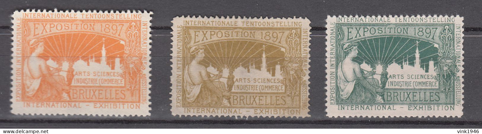 Vignetten Bruxelles Exposition 1897,3V,MNH/Postfris(A4994) - Etichette Di Fantasia