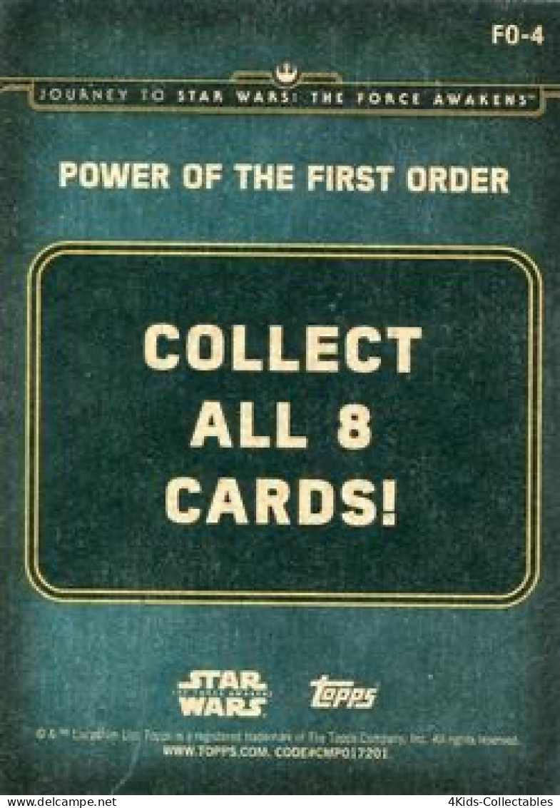 2015 Topps STAR WARS Journey To The Force Awakens "Power Of The First Order" FO-4 Snowtrooper - Star Wars