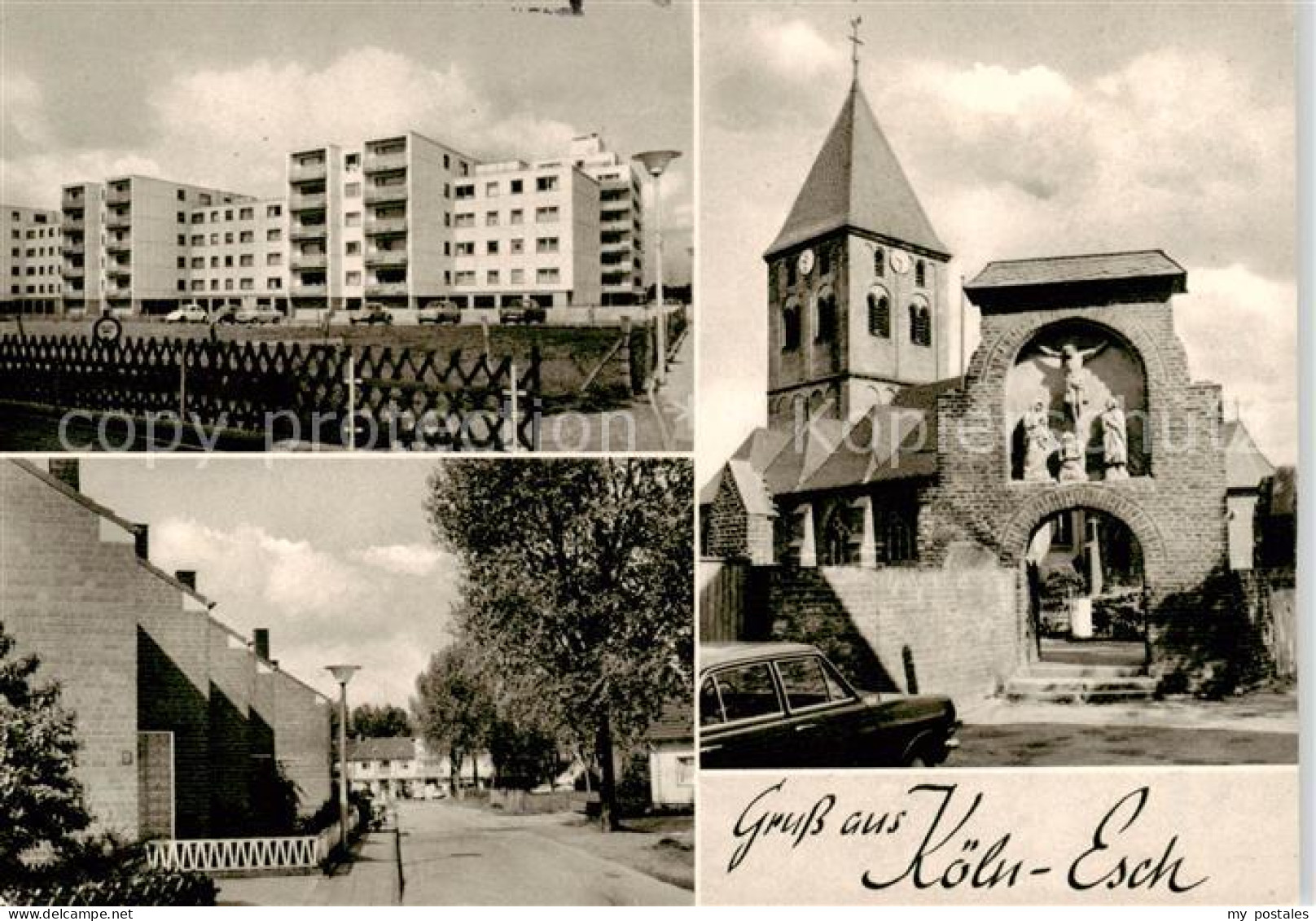 73860446 Esch Frechen Teilansichten Wohngebiet Hochhaeuser Kirche Esch Frechen - Koeln