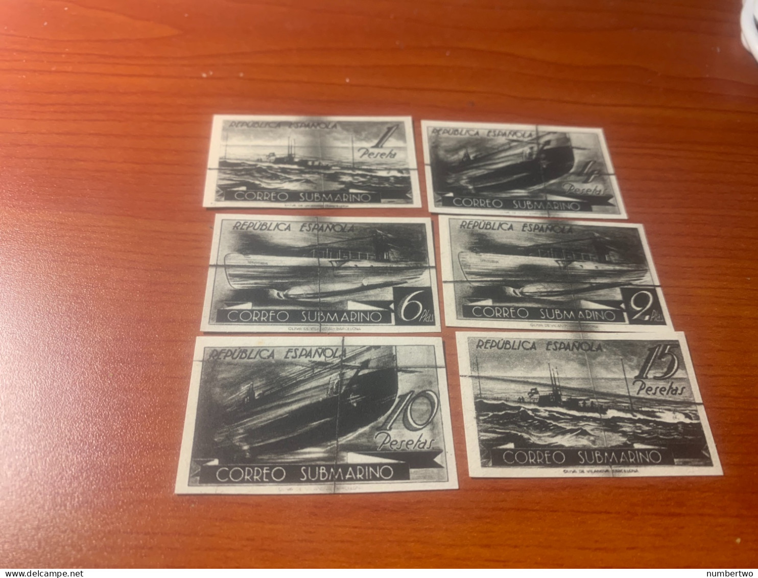 ESPAÑA  Nº 775/780  SUBMARINO PRUEBAS  EN NEGRO - Unused Stamps