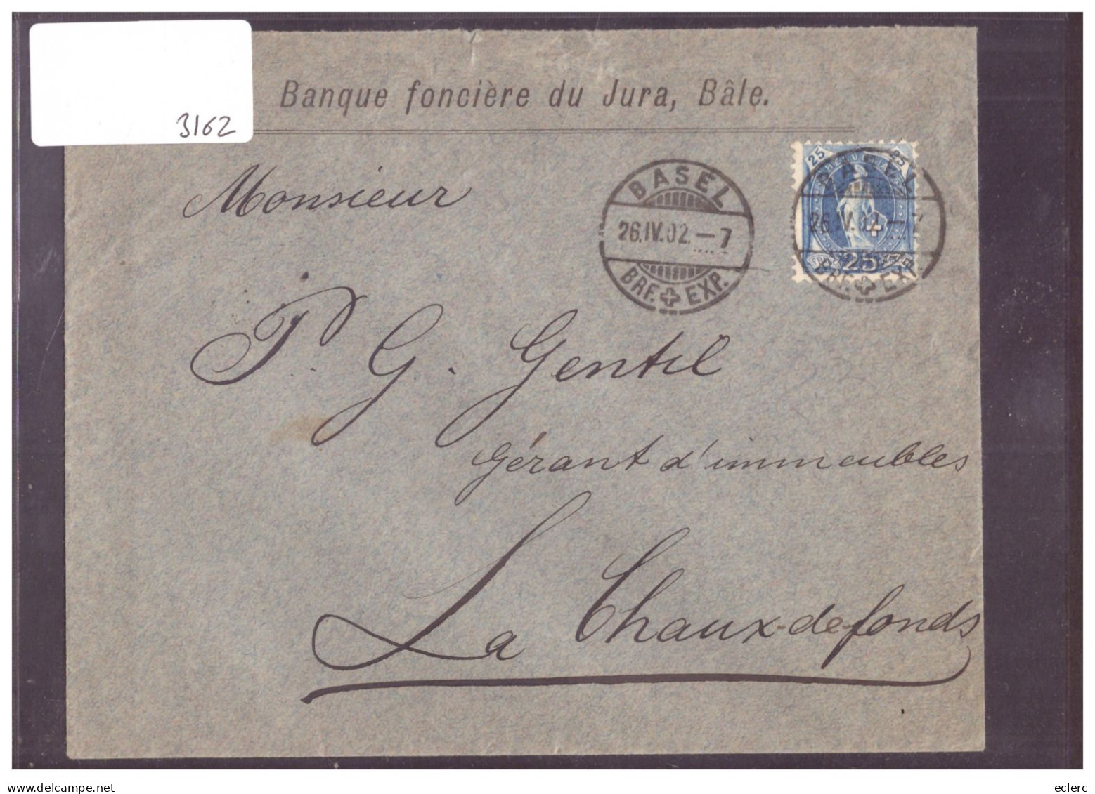 LETTRE A ENTÊTE - BANQUE FONCIERE DU JURA BASEL - Cartas & Documentos