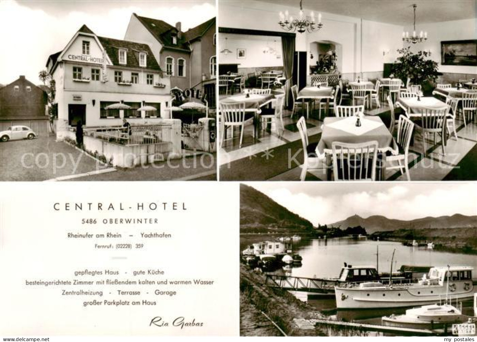 73860422 Oberwinter Rhein Remagen Central-Hotel Restaurant Bootsanleger  - Remagen