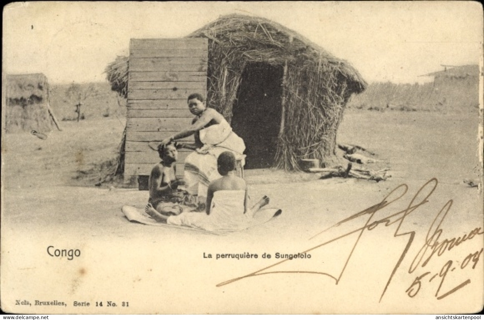 CPA DR Kongo Zaire, Der Perückenmacher Von Sungafolo - Autres & Non Classés