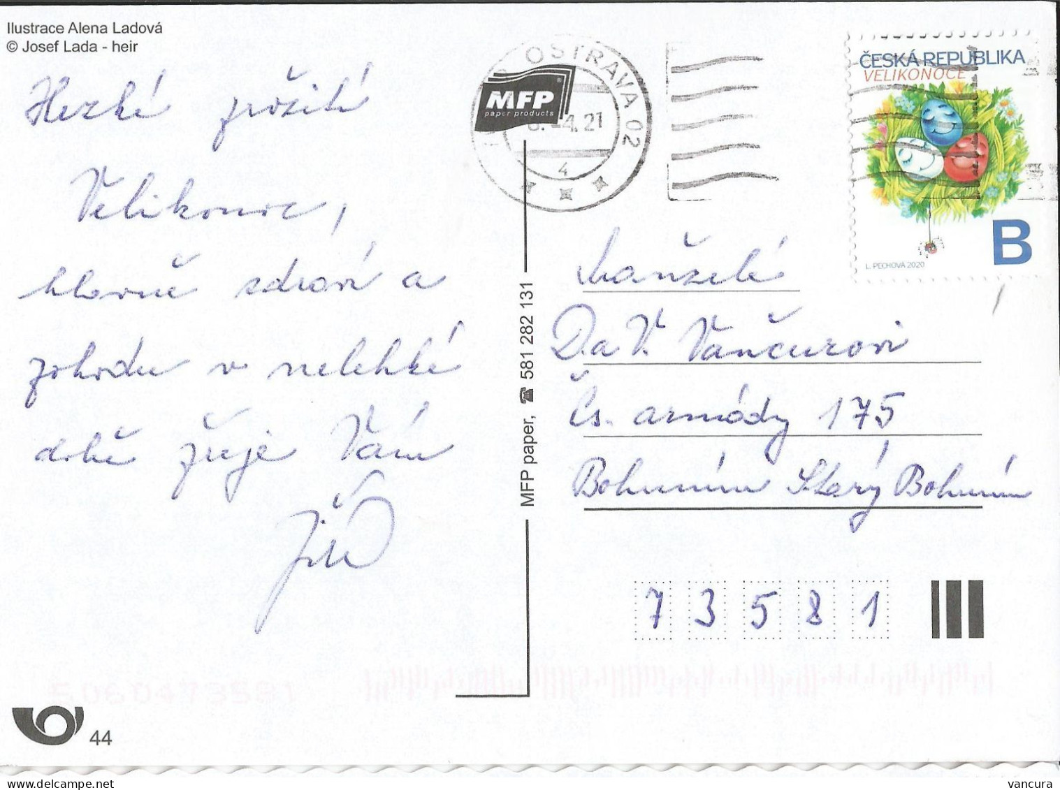 Picture Postcard Czech Republic Easter Used In 2021 - Pâques