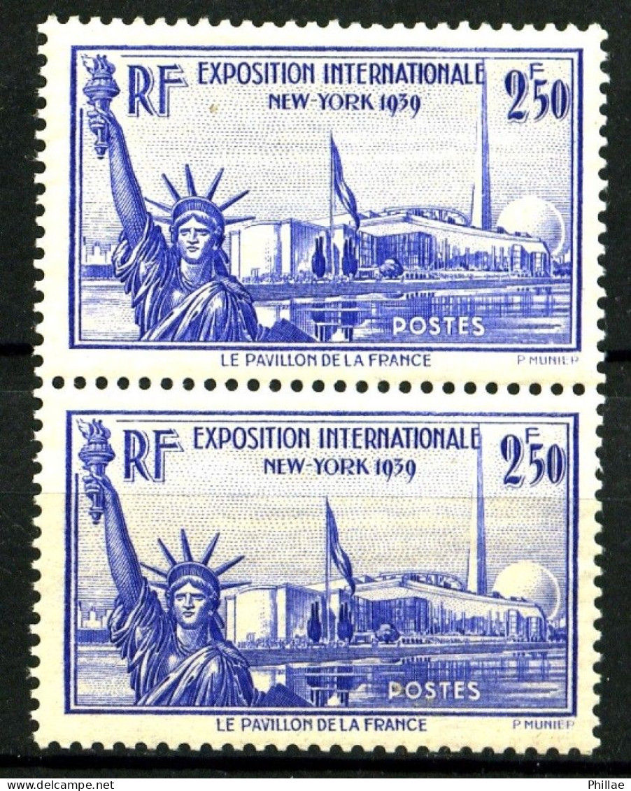458 - 2F50 Exposition De New-York - Paire - Neuf N** - Plis De Gomme (gomme Glacée) - Unused Stamps