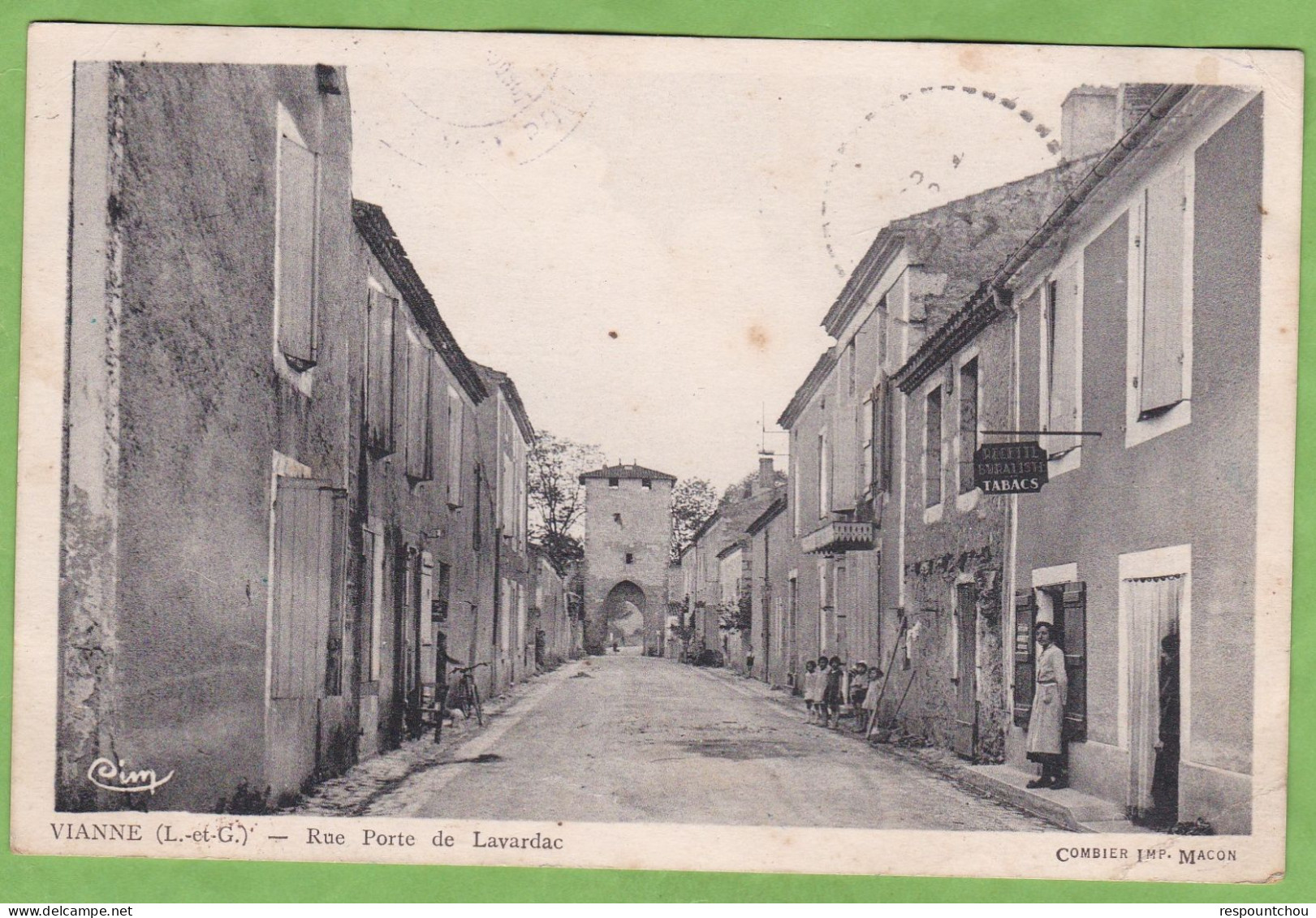 CPA VIANNE Rue Porte De Lavardac Animé Commerce Tabac 47 Lot Et Garonne Rare Cachet FM Compagnie De L'Air 50/104 - Other & Unclassified