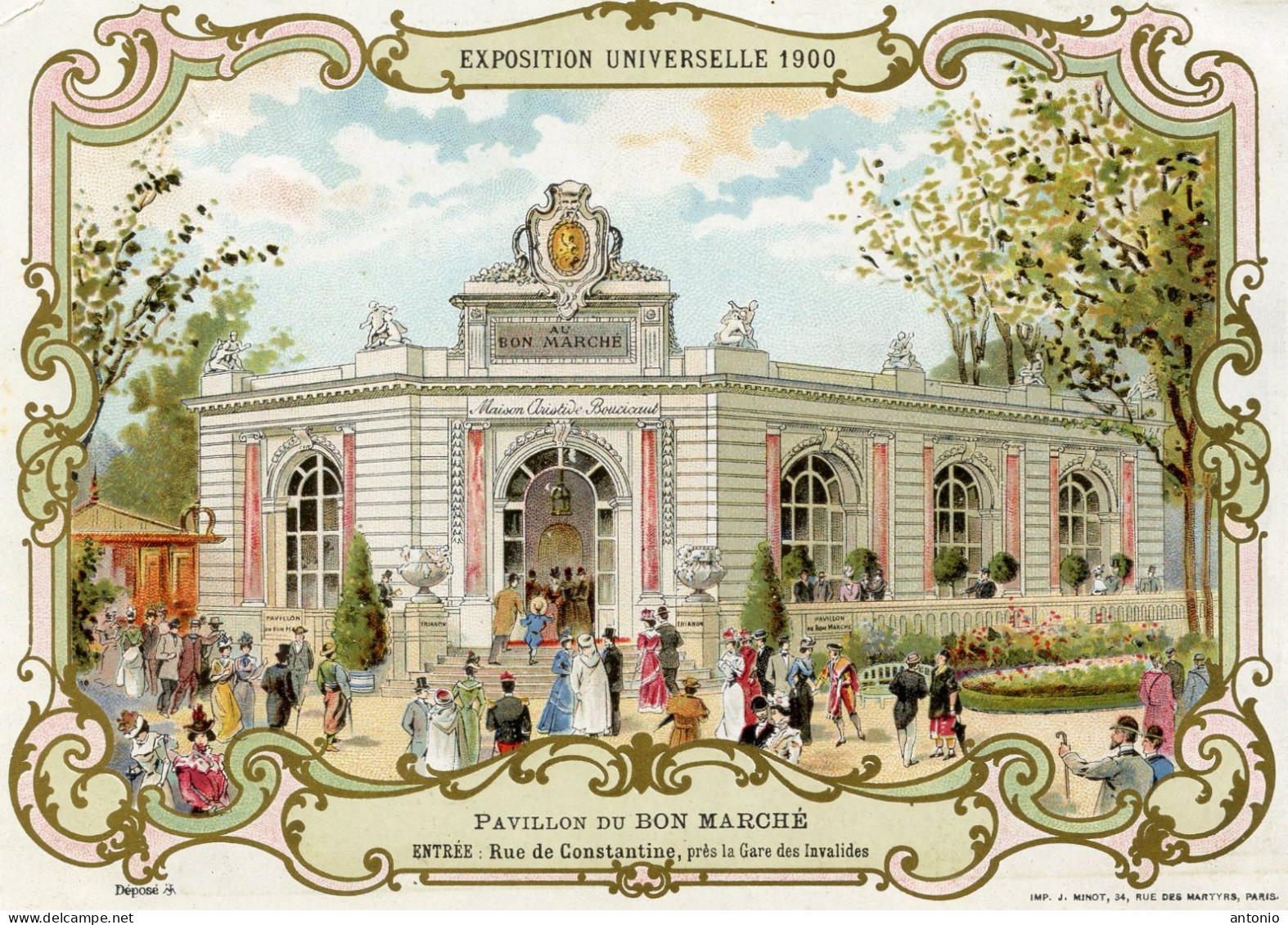 CHROMO AU BON MARCHE - PAVILLON EXPOSITION UNIVERSELLE 1900 - Au Bon Marché