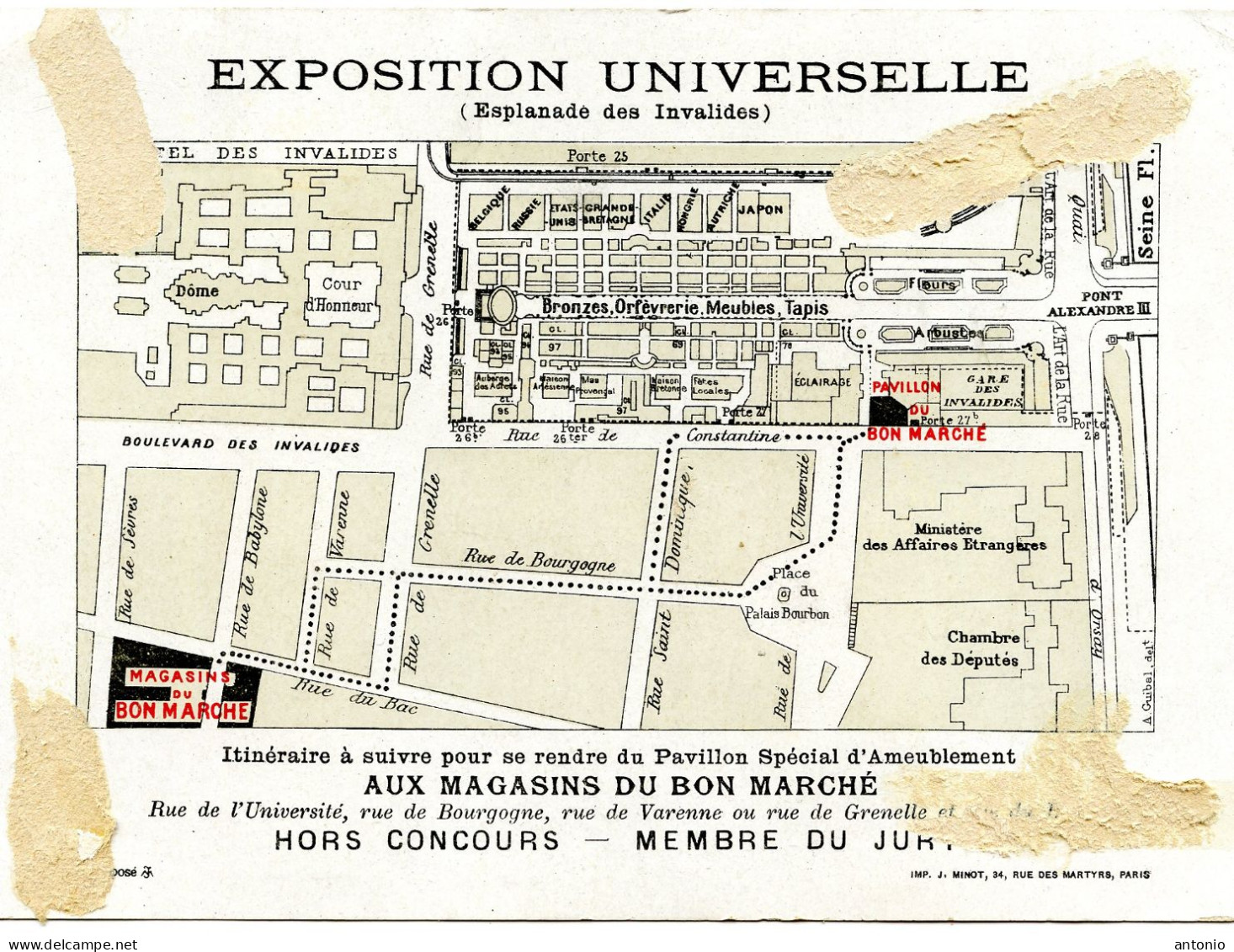 CHROMO AU BON MARCHE - PAVILLON EXPOSITION UNIVERSELLE 1900 - Au Bon Marché