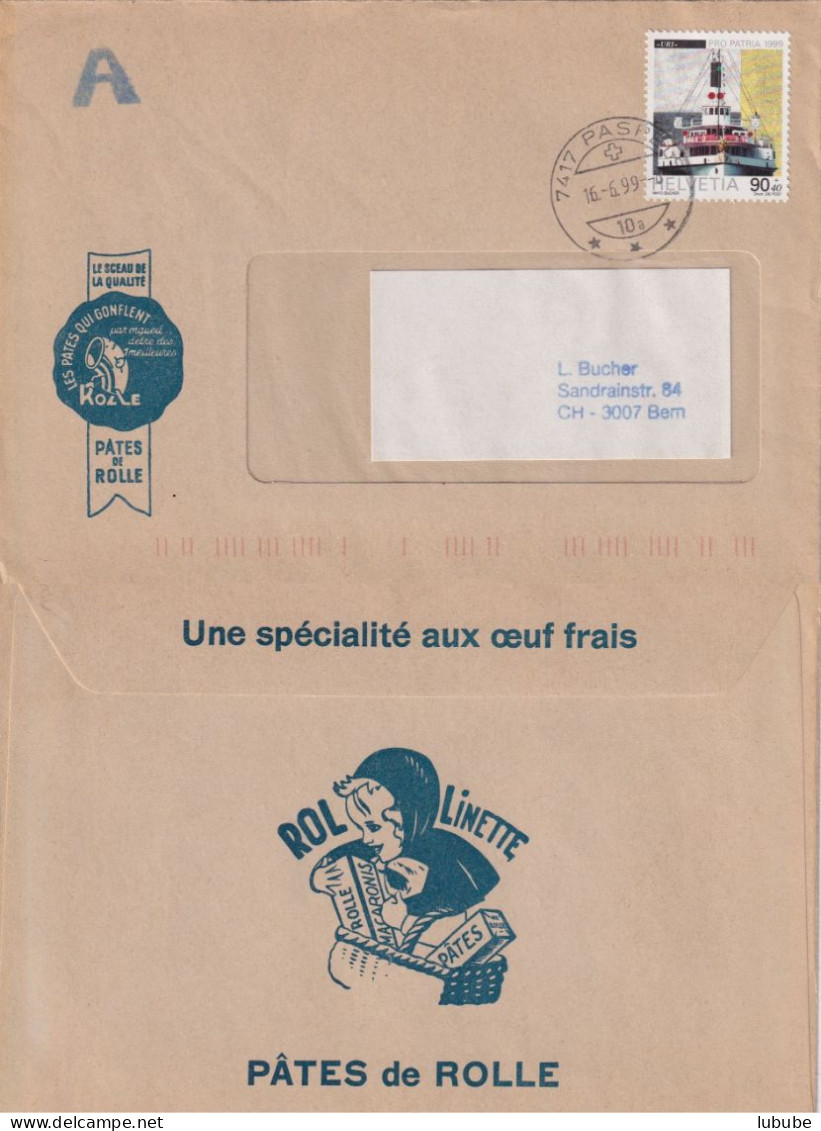 Motiv Brief  "RolLinette Pâtes De Rolle"  Paspels       1999 - Brieven En Documenten