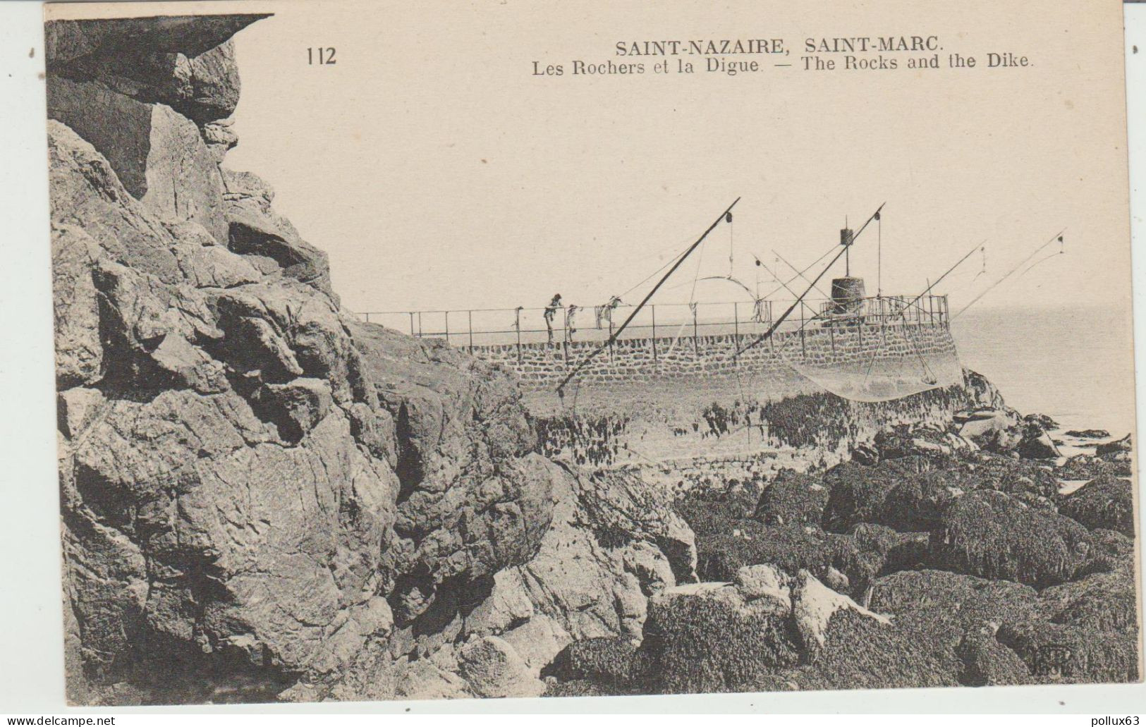 CPA SAINT-NAZAIRE - SAINT-MARC (44) LES ROCHERS Et LA DIGUE - CARRELETS - Saint Nazaire