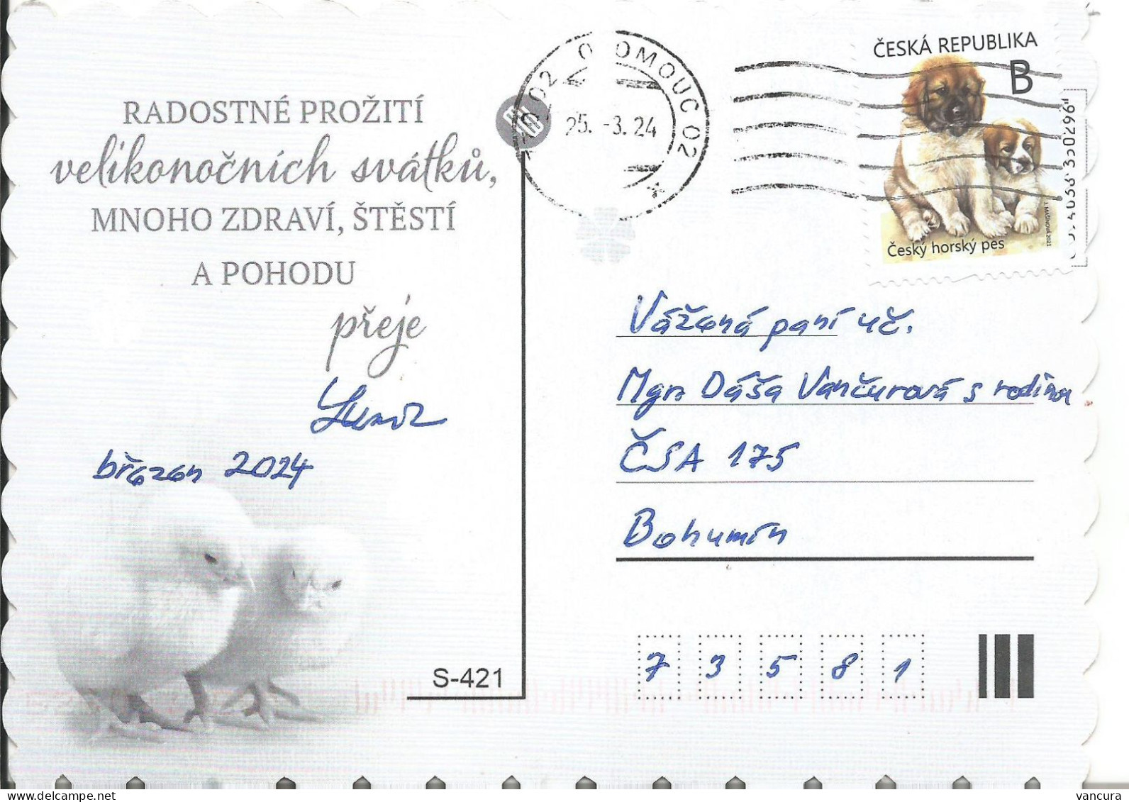 Picture Postcard Czech Republic Beuatiful Easter Used In 2024 Three Chicks - Easter