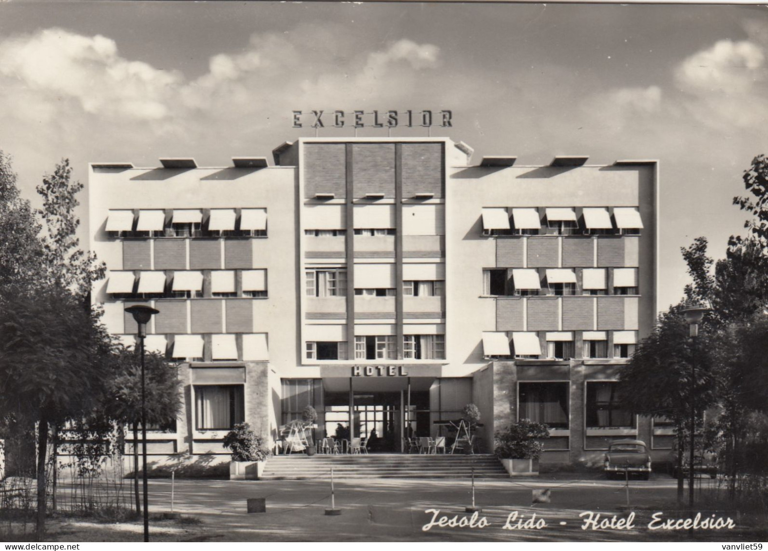 JESOLO LIDO-VENEZIA-HOTEL=EXCELSIOR=-CARTOLINA VERA FOTOGRAFIA-VIAGGIATA  IL 10-11-1959 - Venezia (Venice)