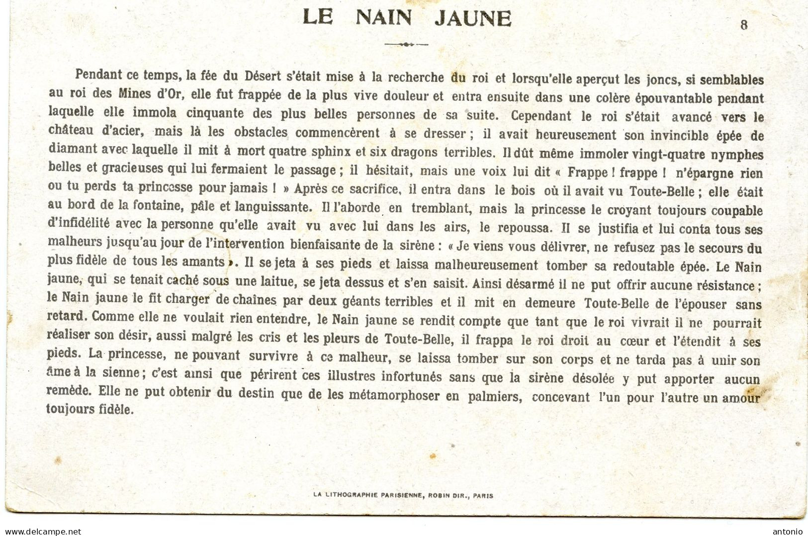 CHROMO AU BON MARCHE - LE NAIN JAUNE - Au Bon Marché