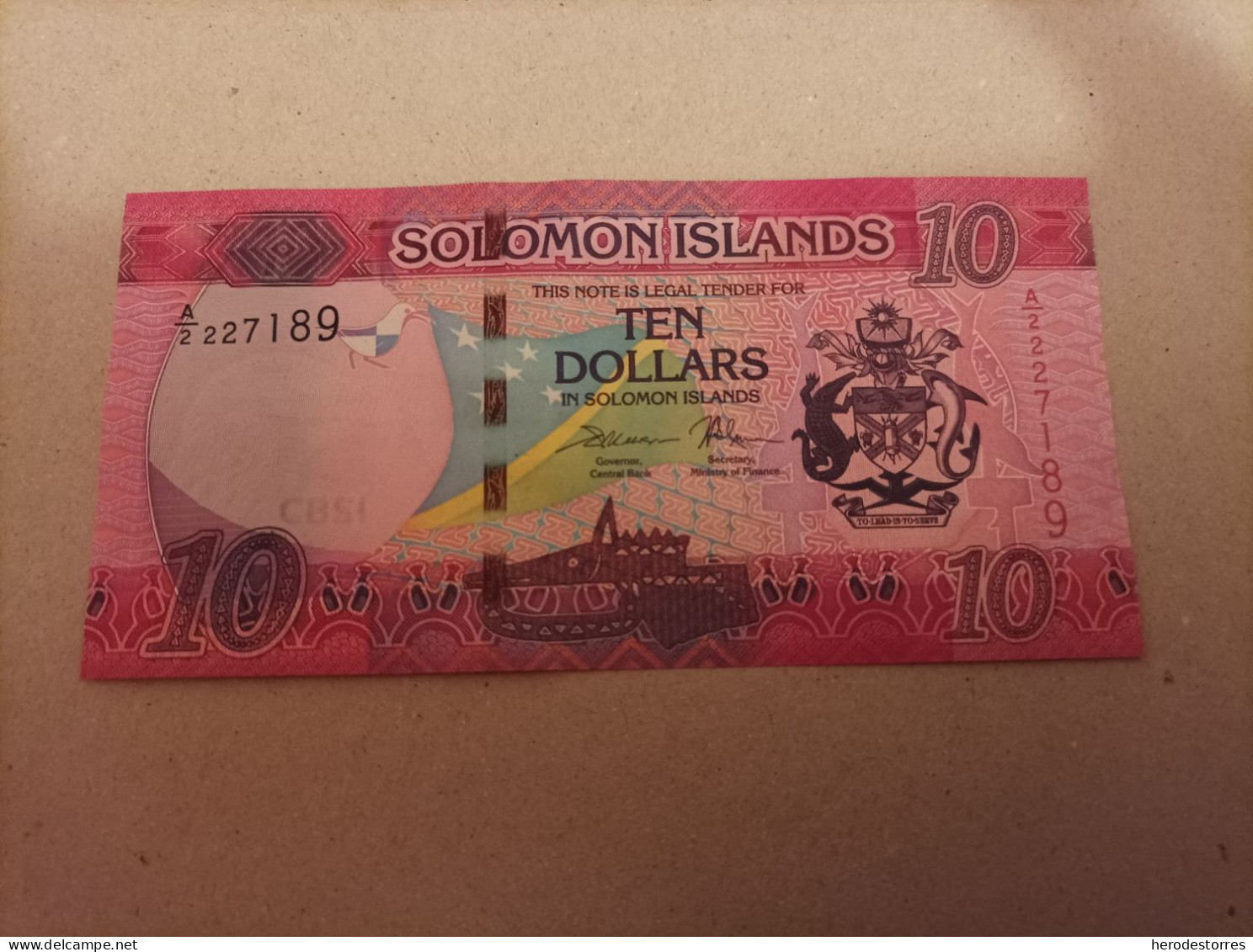 Billete Islas Salomón, 10 Dólares, Serie A, Año 2017, UNC - Salomons