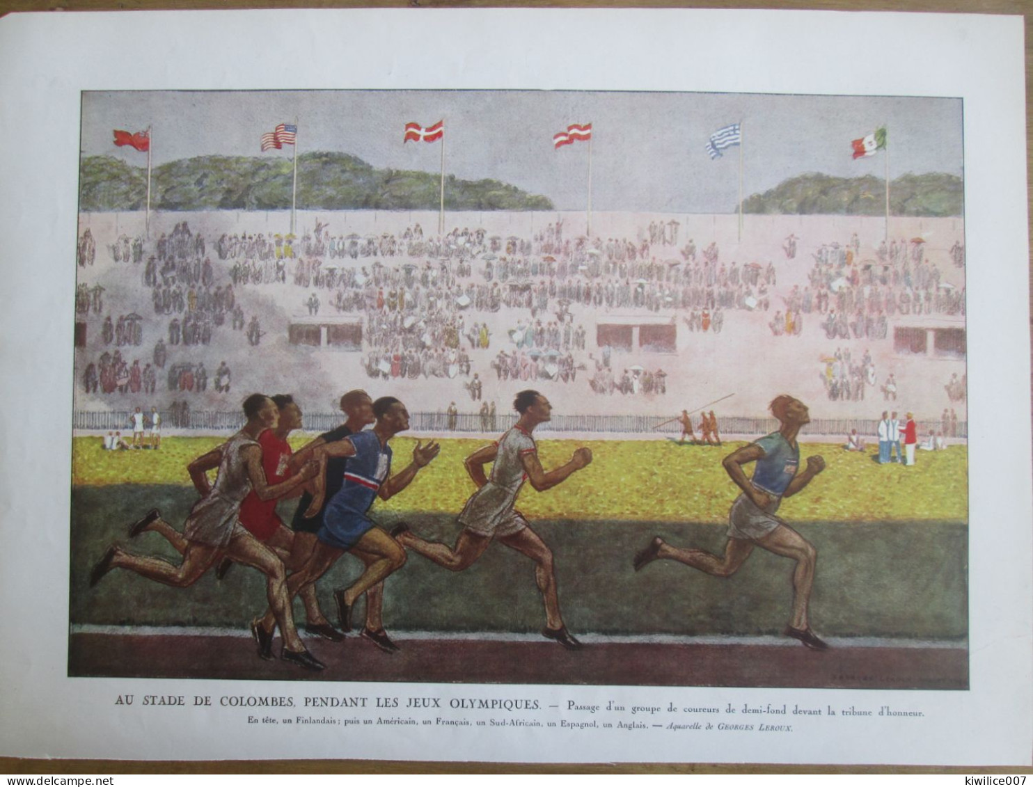 1924 AU STADE DE COLOMBES JEUX OLYMPIQUES DE PARIS Jo   Course Athlétisme Demi Fond GEORGES LEROUX - Non Classés