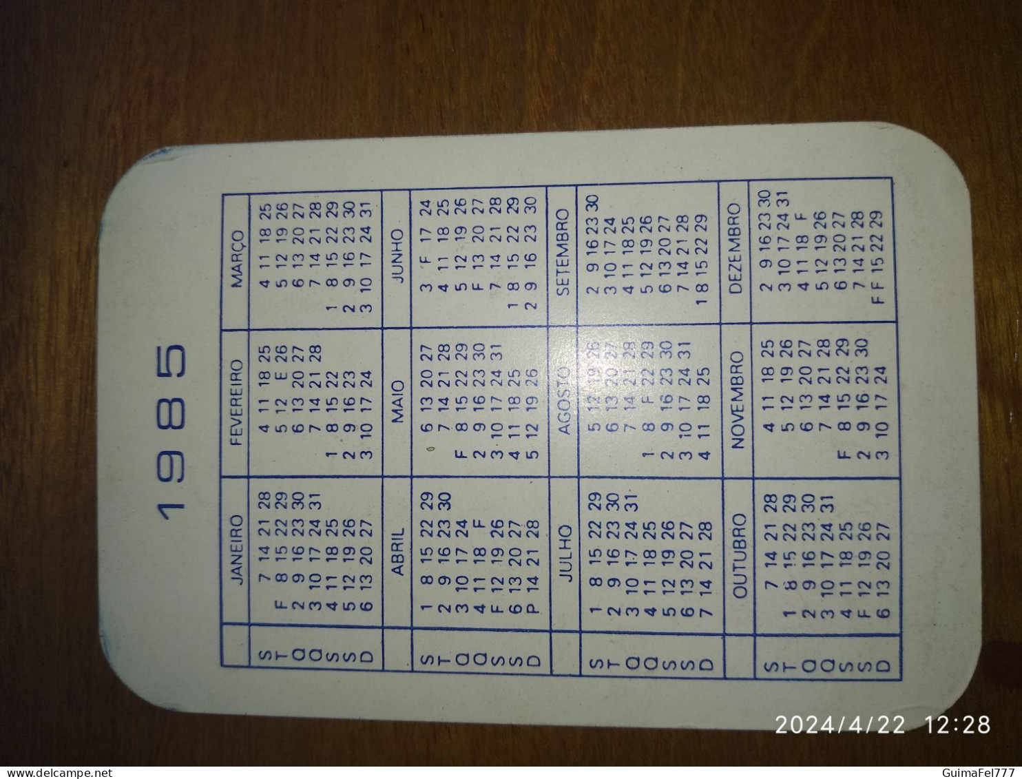 Calendário Lubrificantes ESSO - Petit Format : 1981-90