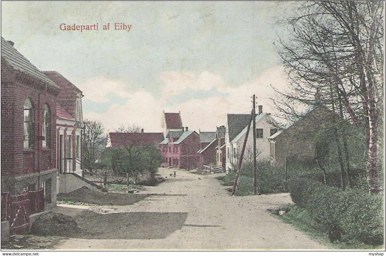 DK129_*   EIBY Near HOLBAEK * VILLAGE VIEW With CHURCH And DOGS * ( P.M. BRØNSRO'S FORLAG ) UNUSED - Denmark