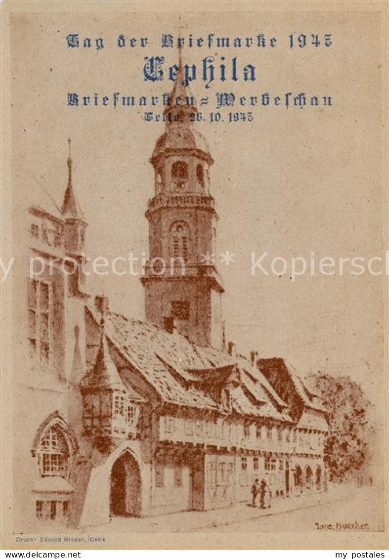 73860165 Celle  Niedersachsen Tag Der Briefmarke 1947 Cephila Briefmarken-Werbes - Celle
