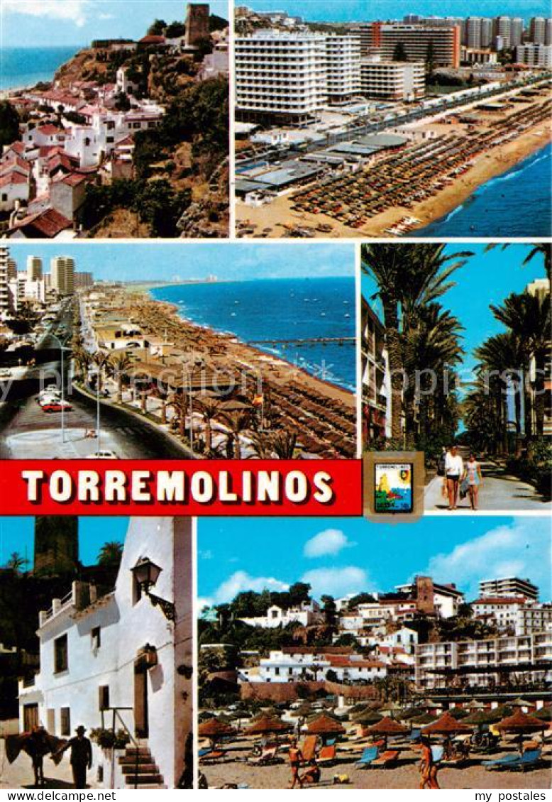 73860144 Torremolinos ES Fliegeraufnahmen Strandpartien Palmenallee Ortsansicht  - Andere & Zonder Classificatie