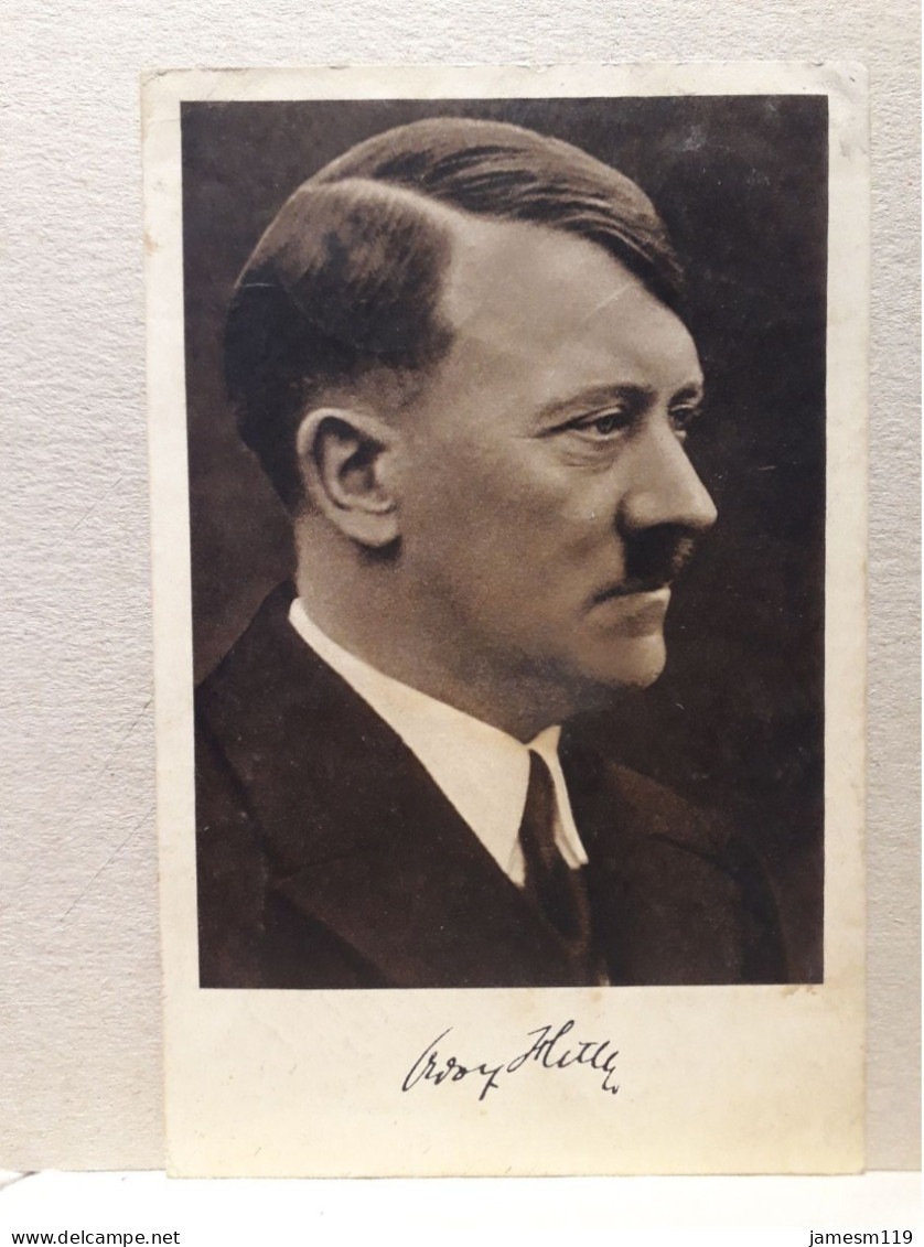 Adolf Hitler Porträt - SST Staatstreffen Mussolini 1937 - Postkarte - Guerra 1939-45