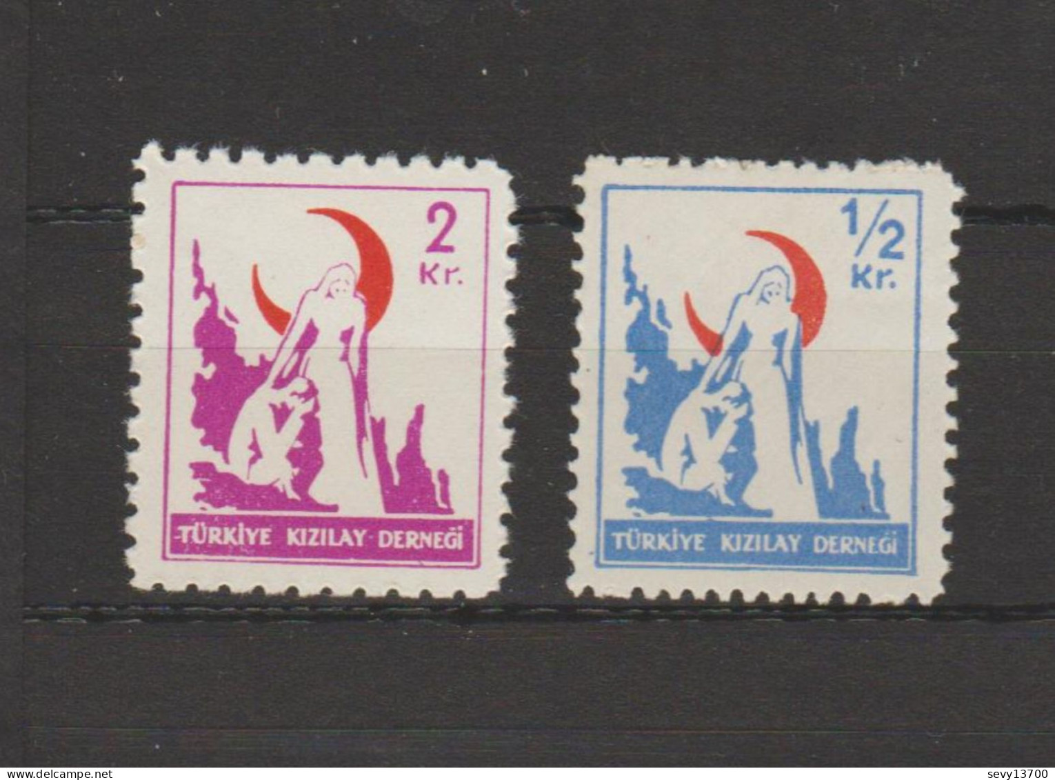 6 Timbres De Bienfaisance - Croissant Rouge - Charity Stamps